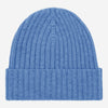 Milano (light blue) - 100% cashmere ribbed beanie (unisex) - Leather Gloves Online - Luxury Beanie - 1