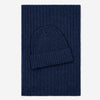 Milano (navy blue) - 100% cashmere ribbed beanie (unisex)- Leather Gloves Online - Luxury Beanie - 4