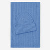 Milano (light blue) - 100% cashmere ribbed beanie (unisex) - Leather Gloves Online - Luxury Beanie - 4