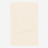 Milano (cream) - 100% cashmere ribbed beanie (unisex)