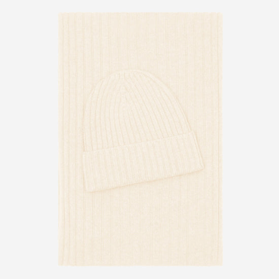 Milano (cream) - 100% cashmere ribbed beanie (unisex) Milano (cream) - 100% cashmere ribbed beanie (unisex) - Leather Gloves Online - Luxury Beanie - 4