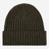 Milano (dark green) - 100% cashmere ribbed beanie (unisex) - Leather Gloves Online - Luxury Beanie - 1