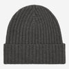 Milano (dark grey) - 100% cashmere ribbed beanie (unisex) - Leather Gloves Online - Luxury Beanie - 1