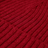 Milano (red) - 100% cashmere ribbed beanie (unisex) - Leather Gloves Online - Luxury Beanie - 3
