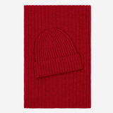 Milano (red) - 100% cashmere ribbed beanie (unisex)