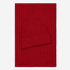 Milano (red) - 100% cashmere ribbed beanie (unisex) - Leather Gloves Online - Luxury Beanie - 4