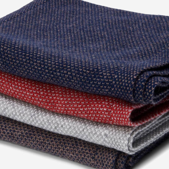 Riccardo (red & grey) - 100% cashmere scarf with pattern - Leather Gloves Online - Luxury Italian Scarf - 6