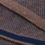 Cashmere Scarf Brown & Blue Men Riccardo - Leather Gloves Online® - Luxury Leather Gloves - Made in Italy - 4