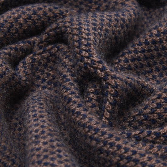 Riccardo (brown & blue) - 100% cashmere scarf with pattern- Leather Gloves Online - Luxury Italian Scarf - 5