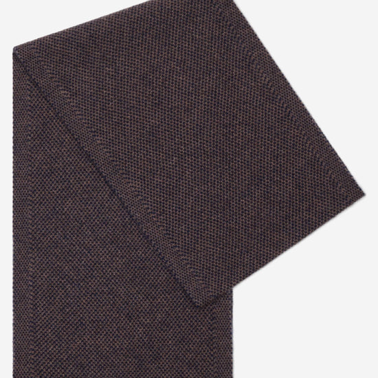 Riccardo (brown & blue) - 100% cashmere scarf with pattern- Leather Gloves Online - Luxury Italian Scarf - 1