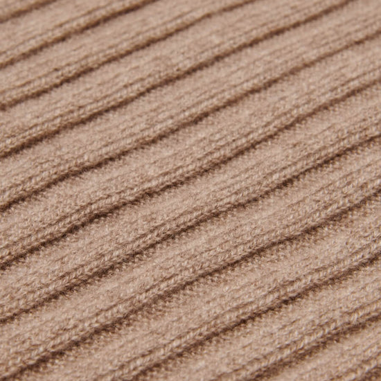 Napoli (brown) - 100% cashmere ribbed scarf (unisex)- Leather Gloves Online - Luxury Italian Scarf - 2