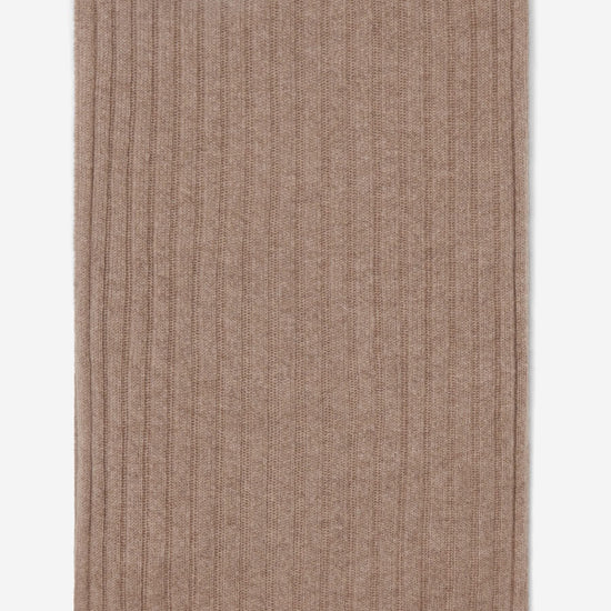 Napoli (brown) - 100% cashmere ribbed scarf (unisex)- Leather Gloves Online - Luxury Italian Scarf - 3