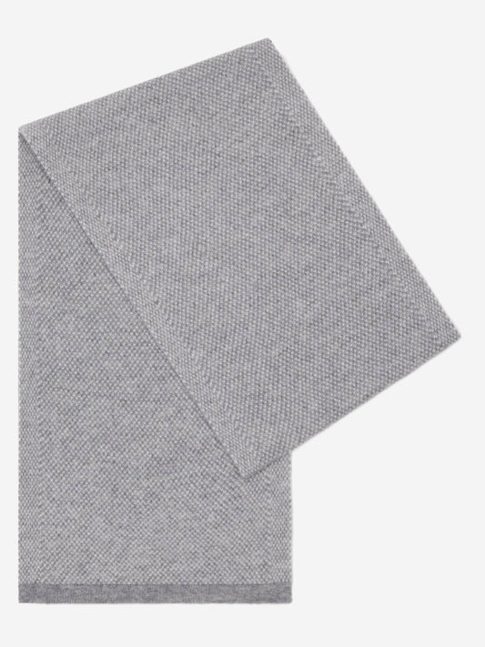 Riccardo (grey & white) - 100% cashmere scarf with pattern - Leather Gloves Online - Luxury Italian Scarf - 1