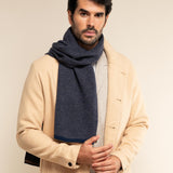 Cashmere Scarf Blue & Brown Men Riccardo - Leather Gloves Online® - Luxury Leather Gloves - Made in Italy - 8