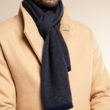 Cashmere Scarf Blue & Brown Men Riccardo - Leather Gloves Online® - Luxury Leather Gloves - Made in Italy - 9