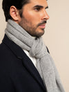 Riccardo (grey & white) - 100% cashmere scarf with pattern - Leather Gloves Online - Luxury Italian Scarf - 9