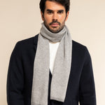 Cashmere Scarf Grey & White Men Riccardo - Leather Gloves Online® - Luxury Leather Gloves - Made in Italy - 2