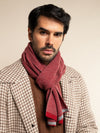 Riccardo (red & grey) - 100% cashmere scarf with pattern - Leather Gloves Online - Luxury Italian Scarf - 2