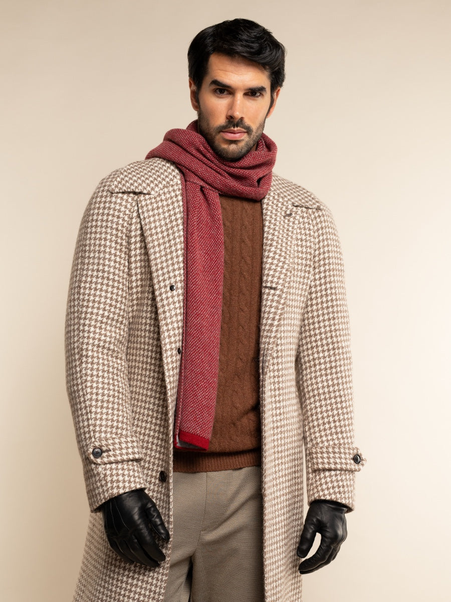 Cashmere Scarf Red & Grey Men Riccardo - Leather Gloves Online® - Luxury Leather Gloves - Made in Italy - 9