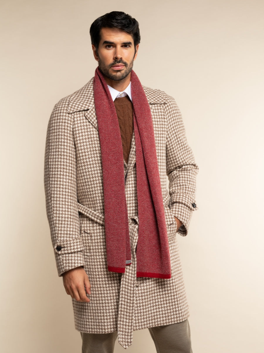 Cashmere Scarf Red & Grey Men Riccardo - Leather Gloves Online® - Luxury Leather Gloves - Made in Italy - 11