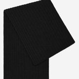 Napoli (black) - 100% cashmere ribbed scarf (unisex)