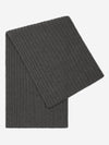Napoli (dark grey) - 100% cashmere ribbed scarf (unisex)- Leather Gloves Online - Luxury Italian Scarf - 1