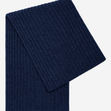 Napoli (navy blue) - 100% cashmere ribbed scarf (unisex)