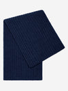 Napoli (navy blue) - 100% cashmere ribbed scarf (unisex)- Leather Gloves Online - Luxury Italian Scarf - 1