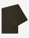 Napoli (dark green) - 100% cashmere ribbed scarf (unisex)- Leather Gloves Online - Luxury Italian Scarf - 1