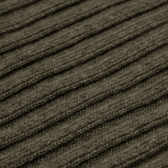Napoli (dark green) - 100% cashmere ribbed scarf (unisex)- Leather Gloves Online - Luxury Italian Scarf - 2