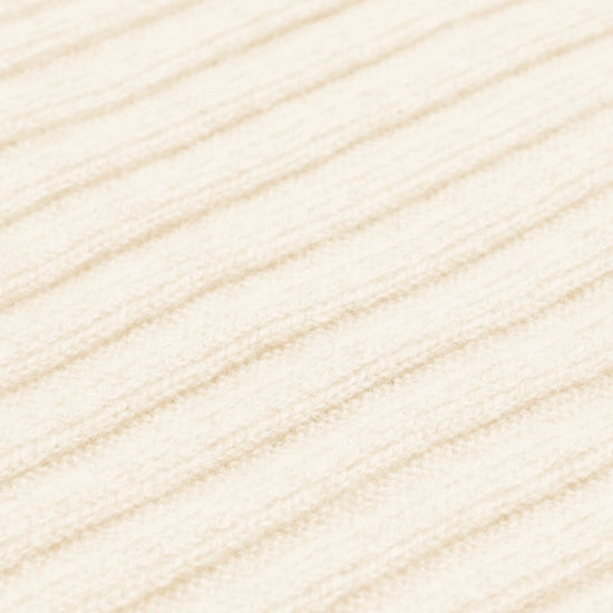 Napoli (cream) - 100% cashmere ribbed scarf (unisex)- Leather Gloves Online - Luxury Italian Scarf - 2