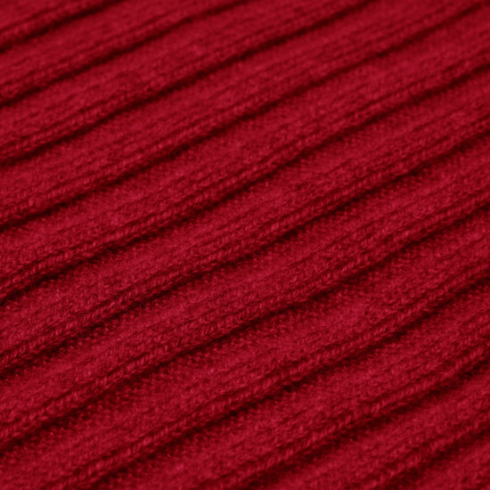 Napoli (red) - 100% cashmere ribbed scarf (unisex)- Leather Gloves Online - Luxury Italian Scarf - 2