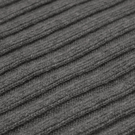 Napoli (dark grey) - 100% cashmere ribbed scarf (unisex)- Leather Gloves Online - Luxury Italian Scarf - 2