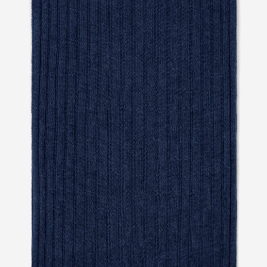 Napoli (navy blue) - 100% cashmere ribbed scarf (unisex)- Leather Gloves Online - Luxury Italian Scarf - 3
