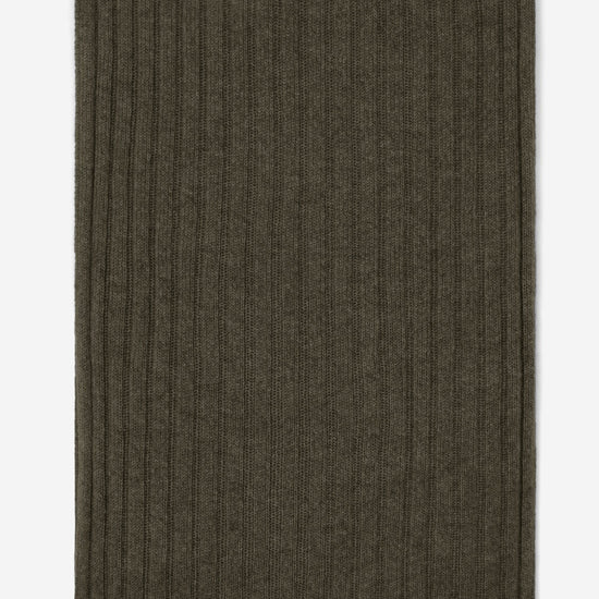 Napoli (dark green) - 100% cashmere ribbed scarf (unisex)- Leather Gloves Online - Luxury Italian Scarf - 3