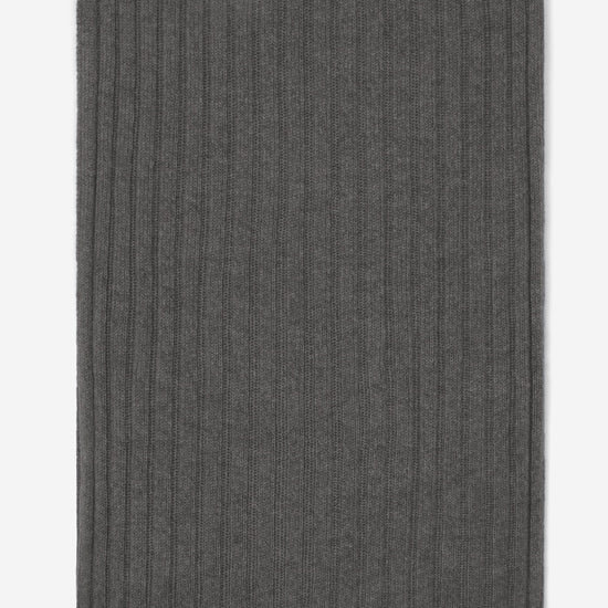 Napoli (dark grey) - 100% cashmere ribbed scarf (unisex)- Leather Gloves Online - Luxury Italian Scarf - 3