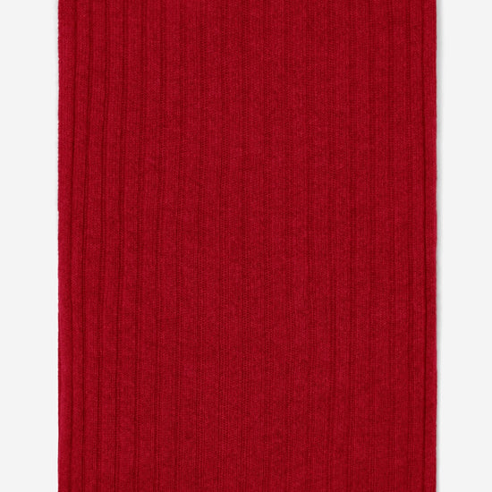 Napoli (red) - 100% cashmere ribbed scarf (unisex)- Leather Gloves Online - Luxury Italian Scarf - 3