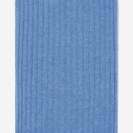 Napoli (light blue) - 100% cashmere ribbed scarf (unisex)- Leather Gloves Online - Luxury Italian Scarf - 3