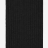 Napoli (black) - 100% cashmere ribbed scarf (unisex)