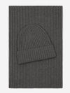 Napoli (dark grey) - 100% cashmere ribbed scarf (unisex)- Leather Gloves Online - Luxury Italian Scarf - 4