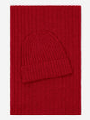 Napoli (red) - 100% cashmere ribbed scarf (unisex)- Leather Gloves Online - Luxury Italian Scarf - 4