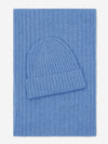 Napoli (light blue) - 100% cashmere ribbed scarf (unisex)- Leather Gloves Online - Luxury Italian Scarf - 4