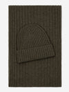 Napoli (dark green) - 100% cashmere ribbed scarf (unisex)- Leather Gloves Online - Luxury Italian Scarf - 4