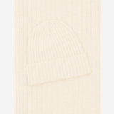 Napoli (cream) - 100% cashmere ribbed scarf (unisex)