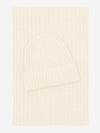 Napoli (cream) - 100% cashmere ribbed scarf (unisex)- Leather Gloves Online - Luxury Italian Scarf - 4