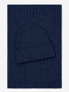Napoli (navy blue) - 100% cashmere ribbed scarf (unisex)- Leather Gloves Online - Luxury Italian Scarf - 4
