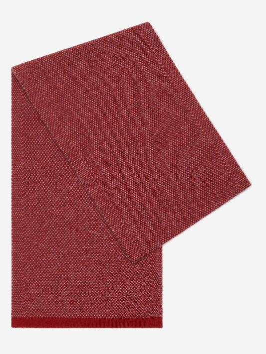Riccardo (red & grey) - 100% cashmere scarf with pattern - Leather Gloves Online - Luxury Italian Scarf - 1
