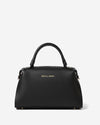 Cecilia (black) - Italian calf leather women’s handbag (with shoulder strap)