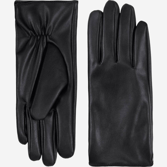 Daisy (black) – Vegan leather gloves with fleece lining & touchscreen feature