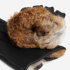 Diego (black) - Italian gloves made of American deerskin leather with rabbit fur lining